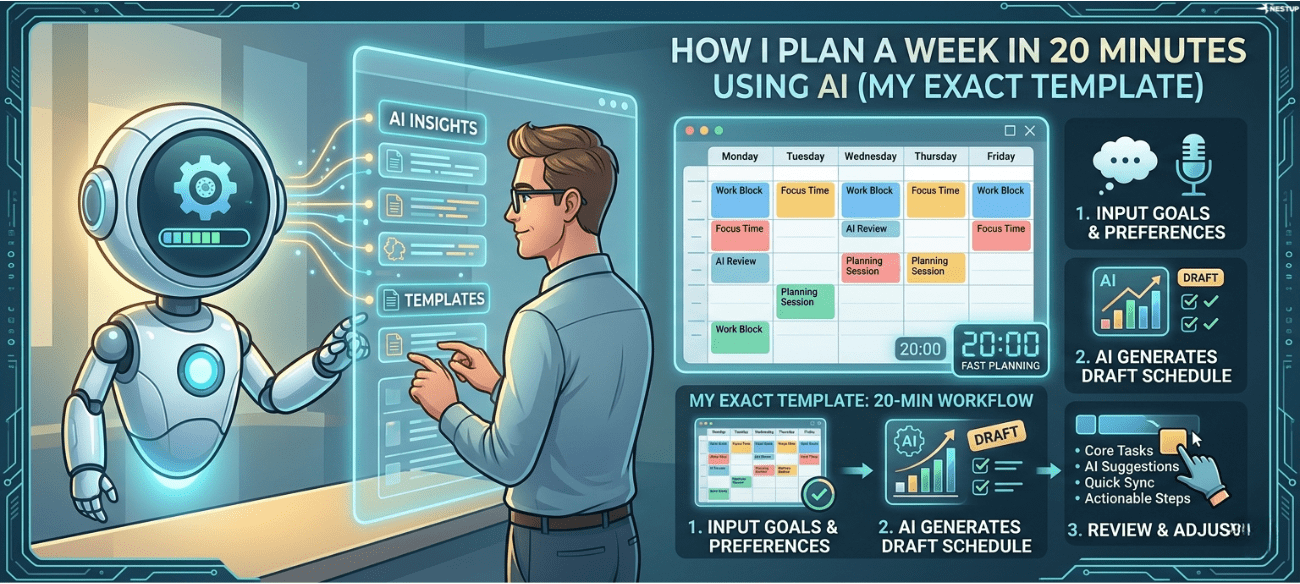 How I Plan a Week in 20 Minutes Using AI (My Exact Template) How I Plan a Week in 20 Minutes Using AI (My Exact Template)