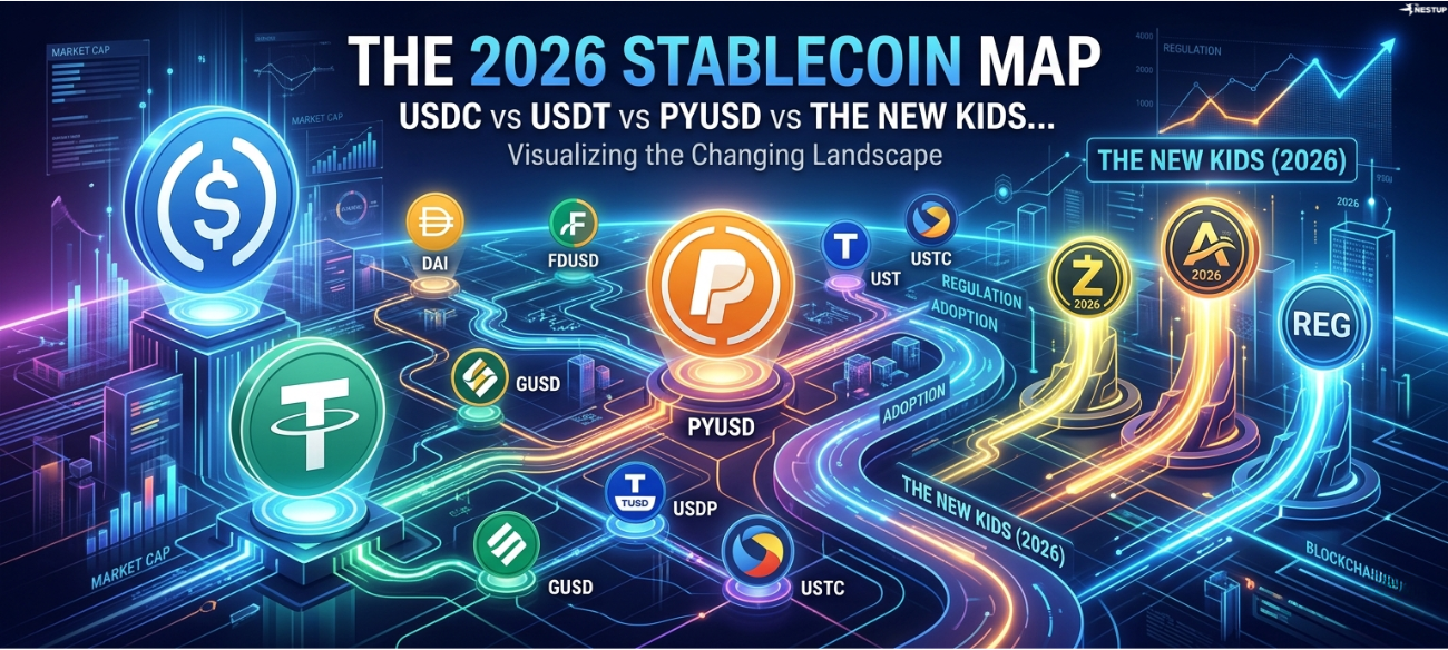 The 2026 Stablecoin Map: USDC vs USDT vs PYUSD vs the New Kids The 2026 Stablecoin Map: USDC vs USDT vs PYUSD vs the New Kids